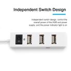 4 Ports USB HUB 2.0 USB Splitter Adapter with Switch(White) - 5