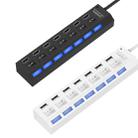 7 Ports USB Hub 2.0 USB Splitter High Speed 480Mbps with ON/OFF Switch / 7 LEDs(Black) - 7