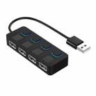 4 Ports USB 2.0 HUB with 4 Switch(Black) - 1
