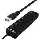 7 Ports USB 3.0 Hub with Individual Switches for each Data Transfer Ports(Black) - 1