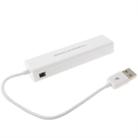 1 Port USB Network With 3 Port USB Hub To Female RJ45 Ethernet Lan Adapter Card(White) - 3