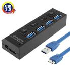 4 Ports USB 3.0 HUB, Super Speed 5Gbps, Plug and Play, Support 1TB (Black) - 1