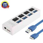 4 Ports USB 3.0 HUB, Super Speed 5Gbps, Plug and Play, Support 1TB (White) - 1