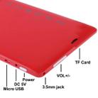 7.0 inch Tablet PC, 512MB+4GB, Android 4.2.2, 360 Degrees Menu Rotation, Allwinner A33 Quad-core, Bluetooth, WiFi(Red) - 5