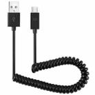 Micro USB Data Sync Charger Coiled Cable, Length: 27.5cm (can be extended up to 100cm)(Black) - 1