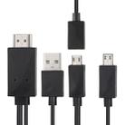 1.8m Multi Use Micro USB MHL to HDMI HDTV Adapter Cable, Support 1080P Full HD Output(Black) - 1