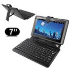7 inch Universal Tablet PC Leather Tablet Case with USB Plastic Keyboard(Black) - 2