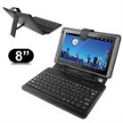 8 inch Universal Tablet PC Leather Tablet Case with USB Plastic Keyboard(Black) - 2
