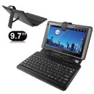 9.7 inch Universal Tablet PC Leather Tablet Case with USB Plastic Keyboard(Black) - 2