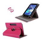 Litchi Texture 360 Degree Rotatable Universal Leather Case with Sleep / Wake-up & Holder for 7.0 inch Tablet PC(Magenta) - 1