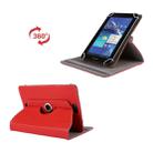 Litchi Texture 360 Degree Rotatable Universal Leather Case with Sleep / Wake-up & Holder for 7.0 inch Tablet PC(Red) - 1