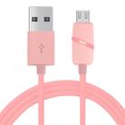 1M Circular Bobbin Gift Box Style Micro USB to USB 2.0 Data Sync Cable with LED Indicator Light, For Samsung, HTC, Sony, Huawei, Xiaomi(Pink) - 1