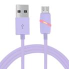 1M Circular Bobbin Gift Box Style Micro USB to USB 2.0 Data Sync Cable with LED Indicator Light, For Samsung, HTC, Sony, Huawei, Xiaomi(Purple) - 1