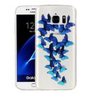 For Galaxy S7 / G930 Cute Blue Butterflies Pattern IMD Workmanship Soft TPU Protective Case - 1