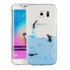 For Galaxy S6 Edge / G925 Lovely Penguins Pattern IMD Workmanship Soft TPU Protective Case - 1