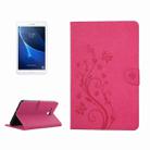 For Galaxy Tab A 7.0 Pressed Flowers Butterfly Pattern Horizontal Flip PU Leather Case with Magnetic Buckle & Holder & Card Slots & Wallet(Magenta) - 1