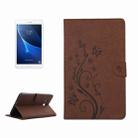 For Galaxy Tab A 7.0 Pressed Flowers Butterfly Pattern Horizontal Flip PU Leather Case with Magnetic Buckle & Holder & Card Slots & Wallet(Brown) - 1