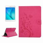 For Galaxy Tab A 8.0 / T350 Pressed Flowers Butterfly Pattern Horizontal Flip PU Leather Case with Magnetic Buckle & Holder & Card Slots & Wallet(Magenta) - 1