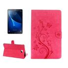 For Galaxy Tab A 10.1 Pressed Flowers Butterfly Pattern Horizontal Flip PU Leather Case with Magnetic Buckle & Holder & Card Slots & Wallet(Magenta) - 1
