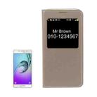 For Galaxy A5 (2017) / A520 Litchi Texture Horizontal Flip PU Leather Case with Call Display ID(Gold) - 1