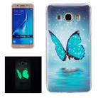 For Galaxy J7 (2016) / J710 Noctilucent Butterfly Pattern IMD Workmanship Soft TPU Back Cover Case - 1