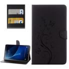 For Galaxy Tab A 10.1 (2016) / P580 Butterflies Love Flowers Embossing Horizontal Flip Leather Case with Holder & Card Slots & Wallet(Black) - 1
