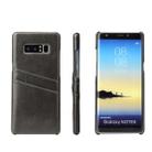 Fierre Shann Retro Oil Wax Texture PU Leather Case for Galaxy Note 8, with Card Slots(Black) - 1