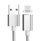 1.2m Weave Style 5V 2A Micro USB to USB 2.0 Magnetic Data / Charger Cable(Silver) - 1