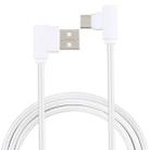 1.2m 2A 90 Copper Wires Woven Elbow USB-C / Type-C 3.1 to USB 2.0 Data / Charger Cable(White) - 1
