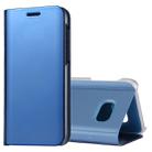 For Galaxy A5 (2017) / A520 Electroplating Mirror Horizontal Flip Leather Case with Holder(Blue) - 1