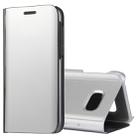 For Galaxy A5 (2017) / A520 Electroplating Mirror Horizontal Flip Leather Case with Holder(Silver) - 1
