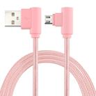 25cm USB to Micro USB Nylon Weave Style Double Elbow Charging Cable, For Samsung / Huawei / Xiaomi / Meizu / LG / HTC and Other Smartphones (Pink) - 1