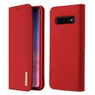 DUX DUCIS WISH Series TPU + PU + Leather Case for Galaxy S10 Plus, with Card Slots & Wallet (Red) - 1