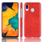 Shockproof Litchi Texture PC + PU Protective Case for Galaxy A40 (Red) - 1