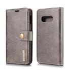 DG.MING Crazy Horse Texture Flip Detachable Magnetic Leather Case for Samsung Galaxy S10 E, with Holder & Card Slots & Wallet(Grey) - 1