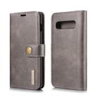 DG.MING Crazy Horse Texture Flip Detachable Magnetic Leather Case for Samsung Galaxy S10, with Holder & Card Slots & Wallet(Grey) - 1