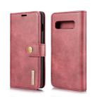 DG.MING Crazy Horse Texture Flip Detachable Magnetic Leather Case for Samsung Galaxy S10, with Holder & Card Slots & Wallet(Red) - 1