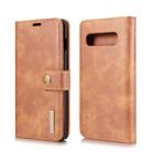 DG.MING Crazy Horse Texture Flip Detachable Magnetic Leather Case for Samsung Galaxy S10, with Holder & Card Slots & Wallet(Brown) - 1