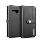 DG.MING Lambskin Detachable Horizontal Flip Magnetic Case for Galaxy S10 E, with Holder & Card Slots & Wallet(Black) - 1