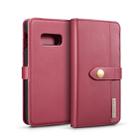 DG.MING Lambskin Detachable Horizontal Flip Magnetic Case for Galaxy S10 E, with Holder & Card Slots & Wallet(Red) - 1