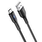 USAMS US-SJ460 U-Bob Series USB to USB-C / Type-C Intelligent Power-off Charging Cable, Length: 1.2m (Black) - 2