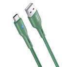 USAMS US-SJ460 U-Bob Series USB to USB-C / Type-C Intelligent Power-off Charging Cable, Length: 1.2m(Green) - 2