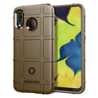 Shockproof Rugged  Shield Full Coverage Protective Silicone Case for Galaxy A20(Brown) - 1