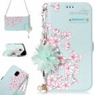 For Galaxy J5 (2017) (EU Version) Sakura Flower Pattern Horizontal Flip Leather Case with Holder & Card Slots & Pearl Flower Ornament & Chain - 1