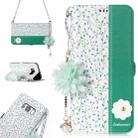 For Galaxy S8 Horizontal Flip Leather Case with Holder & Card Slots & Pearl Flower Ornament & Chain - 1