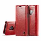 CaseMe-003 for Galaxy S9 PU + PC Business Style Crazy Horse Texture Horizontal Flip Leather Case with Holder & Card Slots & Wallet(Red) - 1