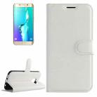 For Galaxy S6 Edge+ / G928 Litchi Texture Horizontal Flip Leather Case with Holder & Card Slots & Wallet(White) - 1