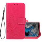 For Galaxy S9 Lucky Clover Pressed Flowers Pattern Horizontal Flip Leather Case with Holder & Card Slots & Wallet & Hand Strap (Magenta) - 1
