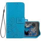 For Galaxy S9+ Lucky Clover Pressed Flowers Pattern Horizontal Flip Leather Case with Holder & Card Slots & Wallet & Hand Strap(Blue) - 1