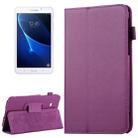 For Galaxy Tab A 7.0 / T280 Litchi Texture Magnetic Horizontal Flip Leather Case with Holder(Purple) - 1